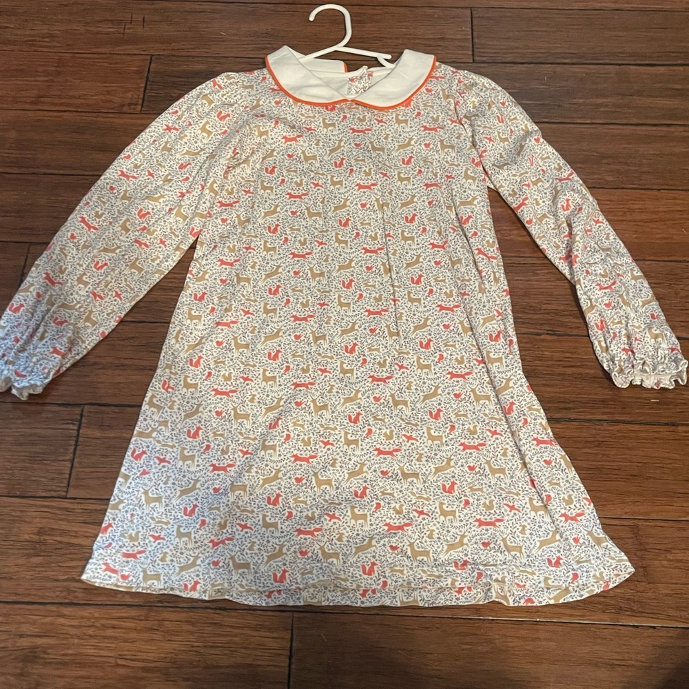 Elegant Orange and Tan peterpan collar balloon dress with A-Line Silhouette